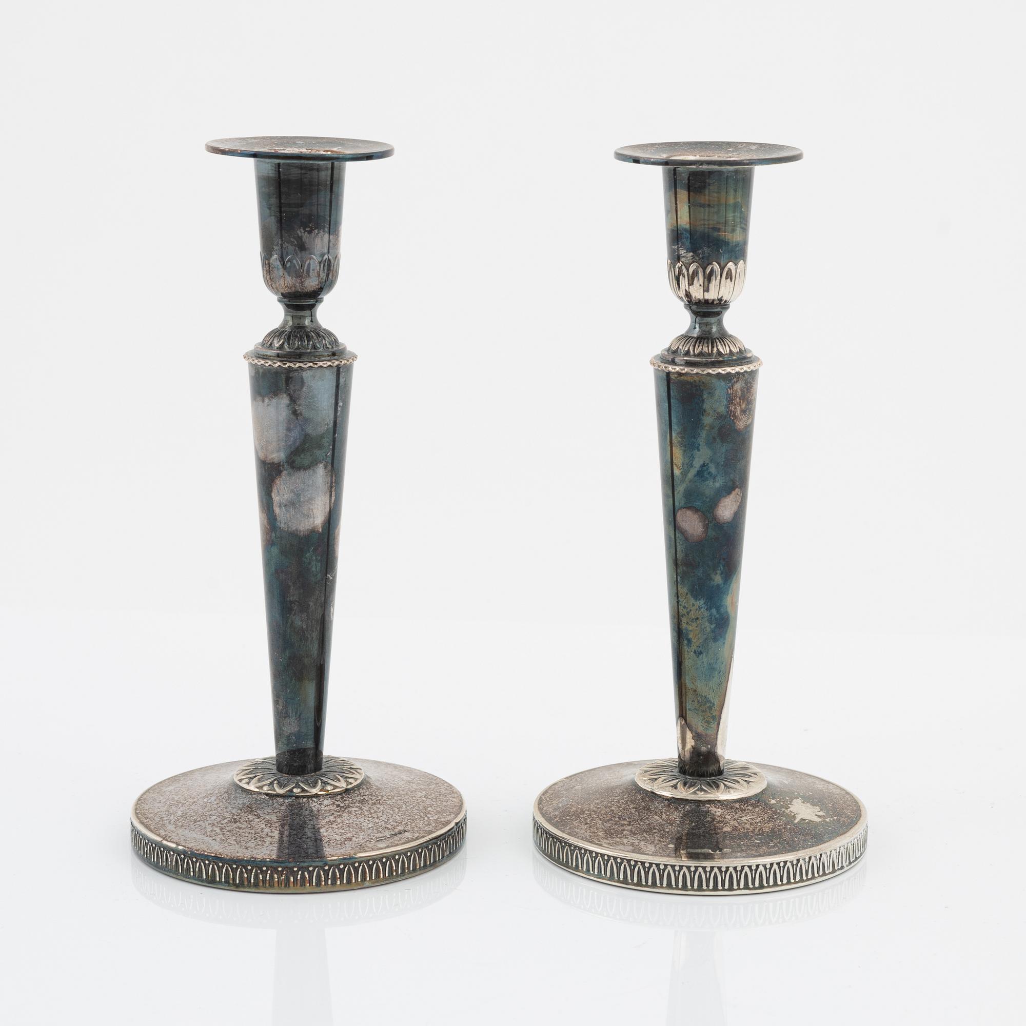 Tore Eldh, ljusstakar, ett par, silver, Ceson Guldvaru Ab, Göteborg, 1961.