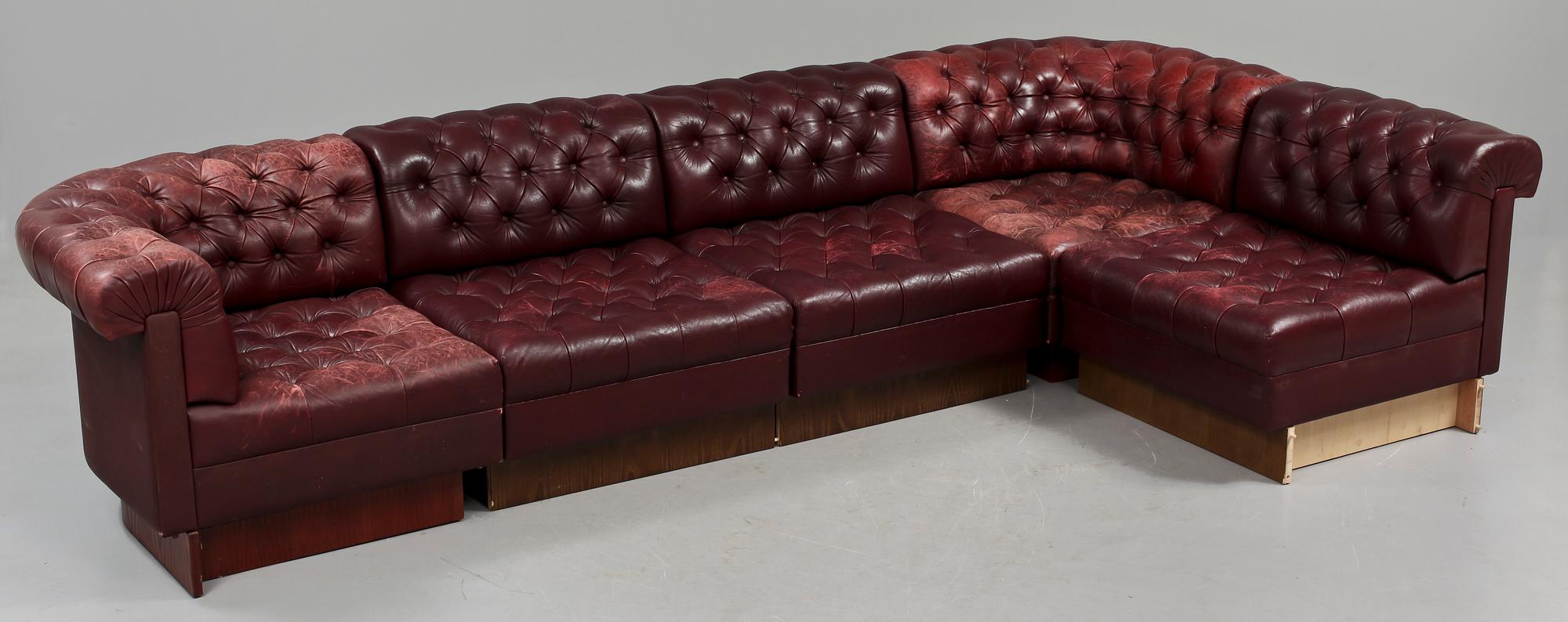 SEKTIONSSOFFA, 5 delar, samt BORD, "Party Corner", Wards Ateliéer AB, Tibro, 1970-tal.