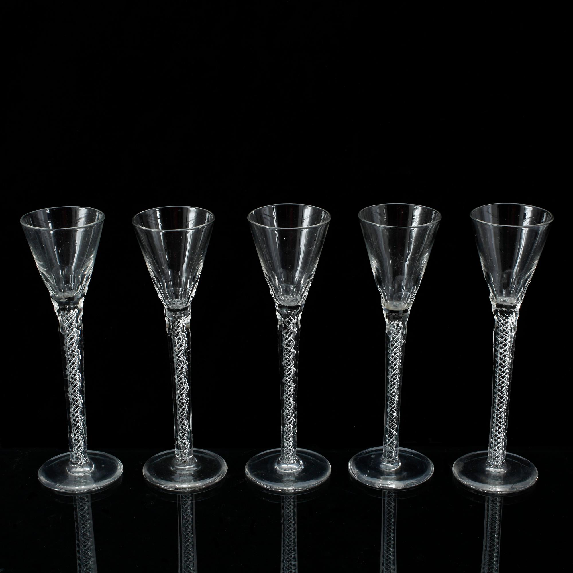 SPETSGLAS, 5 st, 1800/1900-tal.