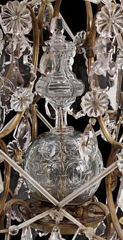 A Swedish Rococo 18th Century six-light chandelier.