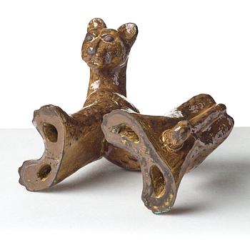Vicke Lindstrand, skulptur, gepard, modell 3003, Upsala-Ekeby ca 1949.