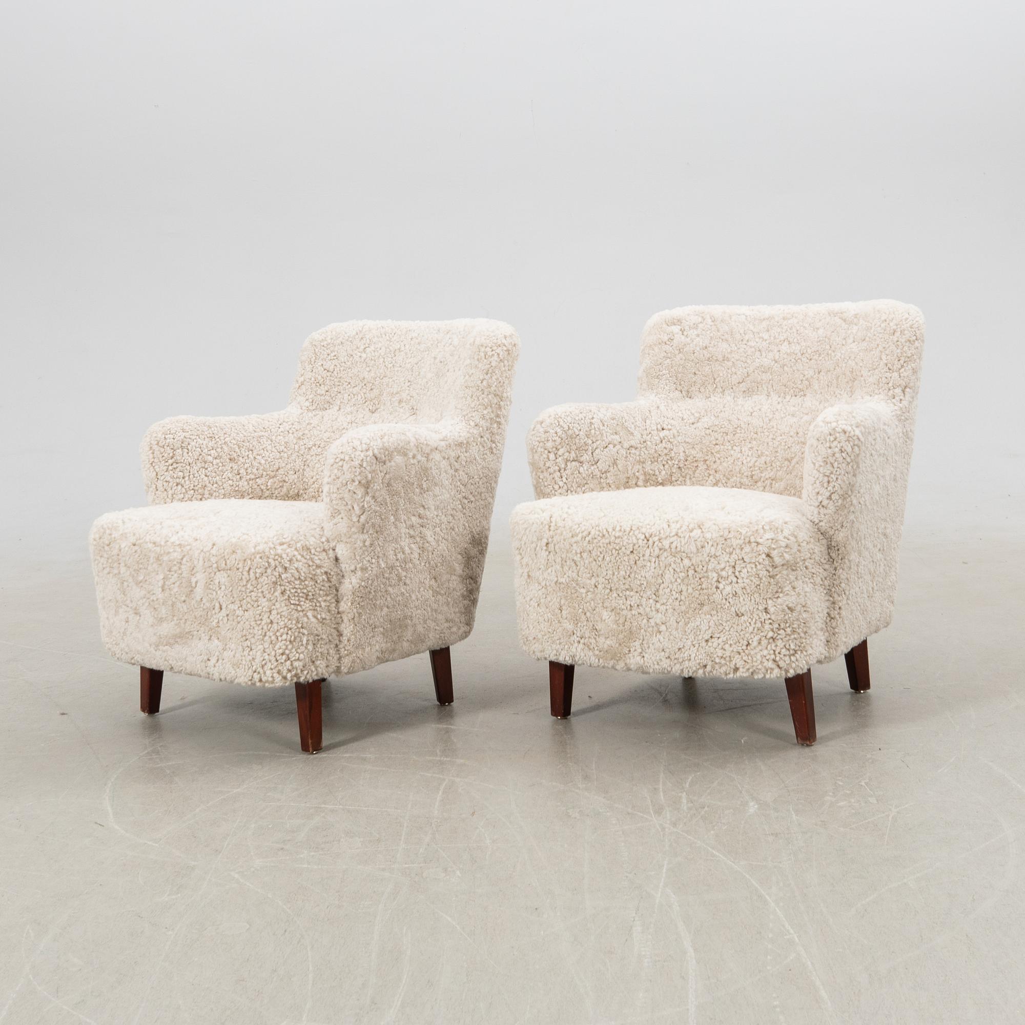 Fåtöljer ett par Danmark 1900-talets mitt/andra hälft.