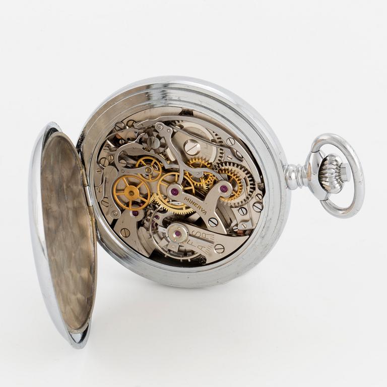 MINERVA, pocket watch, chronograph, 51 mm,