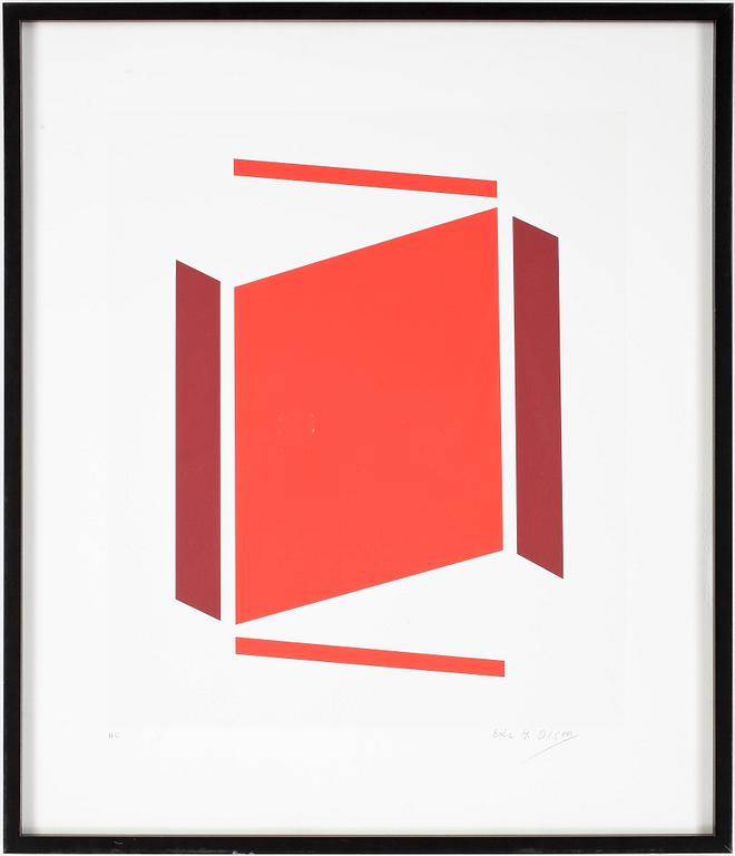 ERIC H OLSON, litografi, signerat provtryck, "H.C".