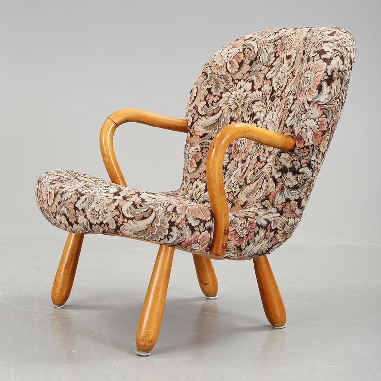 FÅTÖLJ, "Clam Chair" / "Muslinge", Philip Arctander, tillskriven, 1940/50-tal.