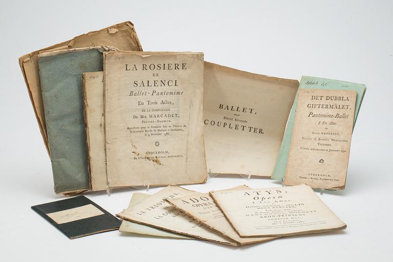 TEATERPROGRAM, 11 st. Stockholm, 1773-1816.