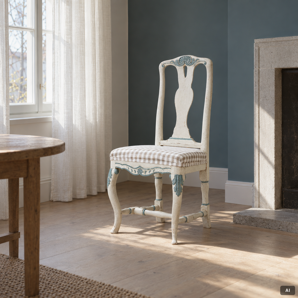 Chair, Stockholm manufacture, latter part of the 18th century, Rococo.