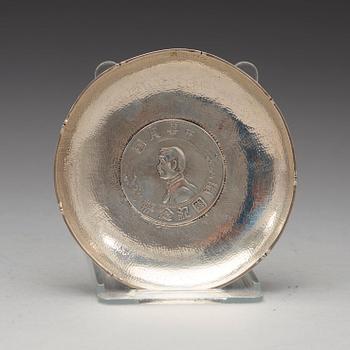 A set of five silver coin dishes, partially Zee Sung Shanghai, early 20th century.