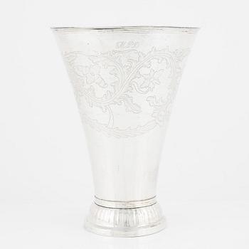 Christoffer Nordin, a parcel-gilt silver vase, Hudiksvall, 1822.