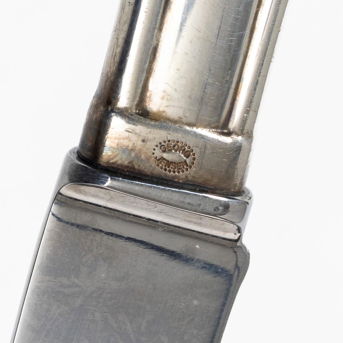 Georg Jensen, ostkniv, silver, Köpenhamn, 1900-talets andra hälft.