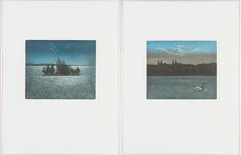 Tuula Lehtinen, 'Saari' (Island) and "Joutsenlampi" (Swan Pond).