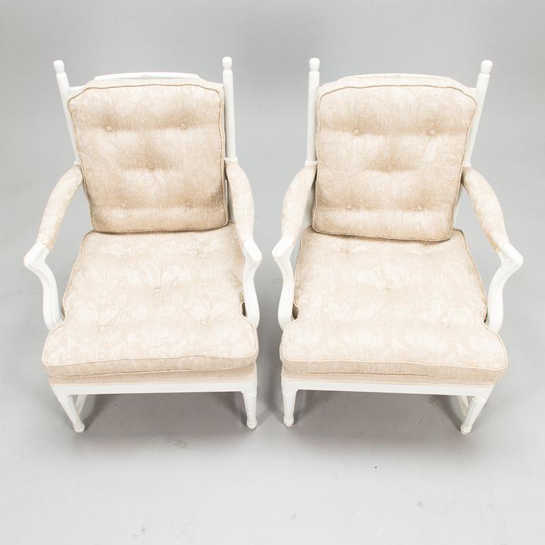 A pair of so-called "Gripsholm armchairs", early 20th century.