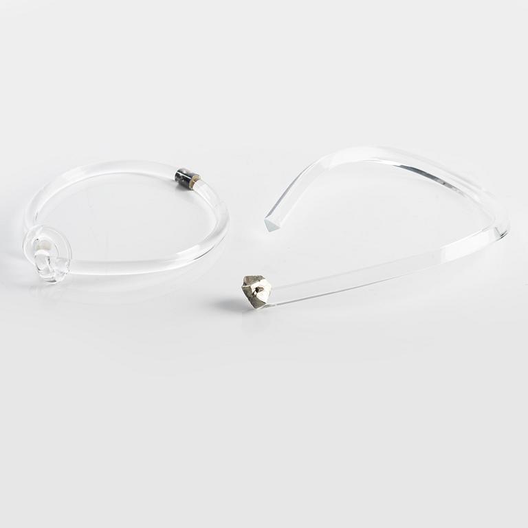 Siv Lagerström, two acrylic plastic collars, one with pyrite.