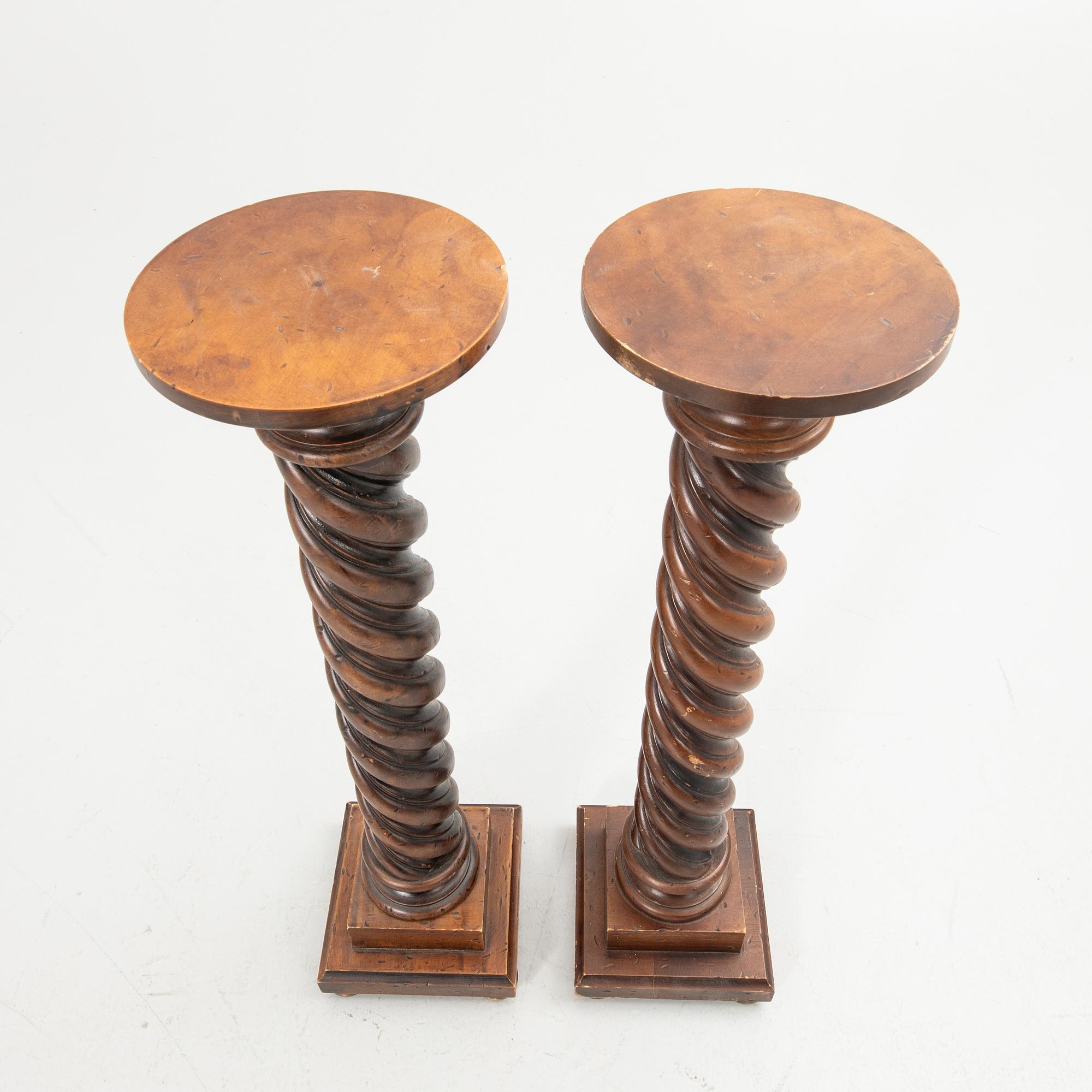 Pedestals, a pair, 20th century.
