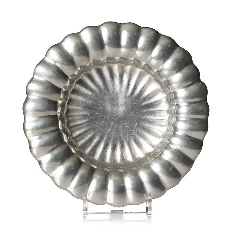Estrid Ericson, a pewter dish model "A 28", Svenskt Tenn, Stockholm, 1948.