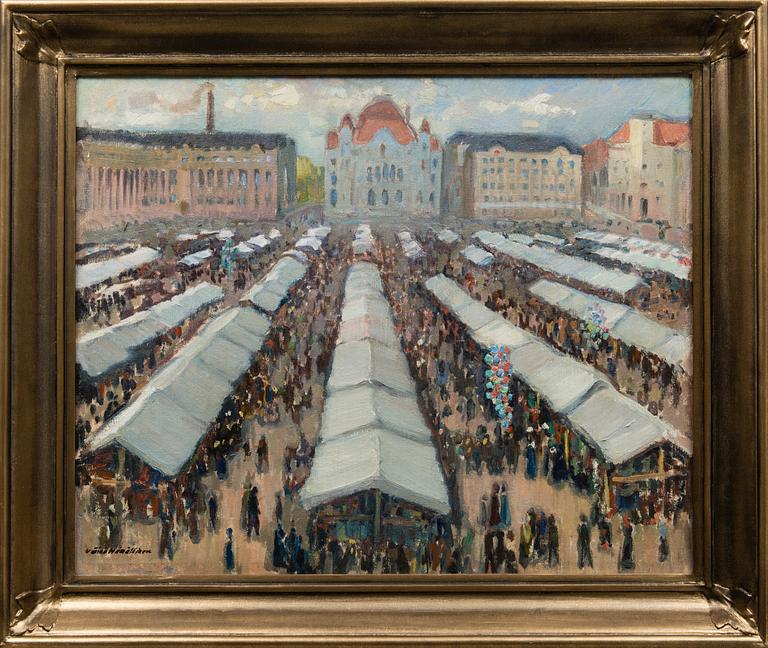 VÄINÖ HÄMÄLÄINEN, MARKKINAT HELSINGIN RAUTATIENTORILLA.