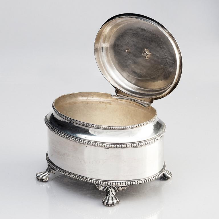 A Swedish Gustavian silver sugar-box, mark of Johan Malmstedt, Göteborg 1793.