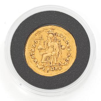 Guldmynt, Bysantinska riket, Theodosius II, 1 Solidus, omkring 430.