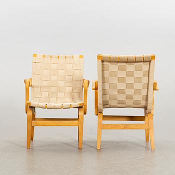 BRUNO MATHSSON, a pair of "Eva" armchaird for Dux.
