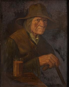 Unknown artist, first half of the 19th century, Man with glass.