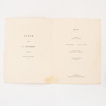 Eight parts memorabilia from the Swedish American Line.