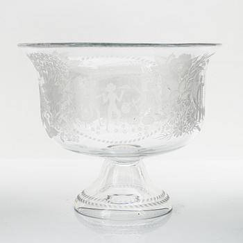 Lisa Bauer, a glass bowl, signed and numbered 160/175, Kosta, 1978.
