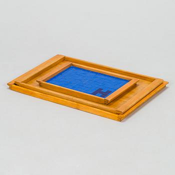 Aino Aalto, a set of three mid-20th-century wooden trays Ahlström Varkauden tehtaat for Artek, Finland.