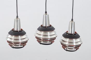 Three lamp pendants, late 20th century.