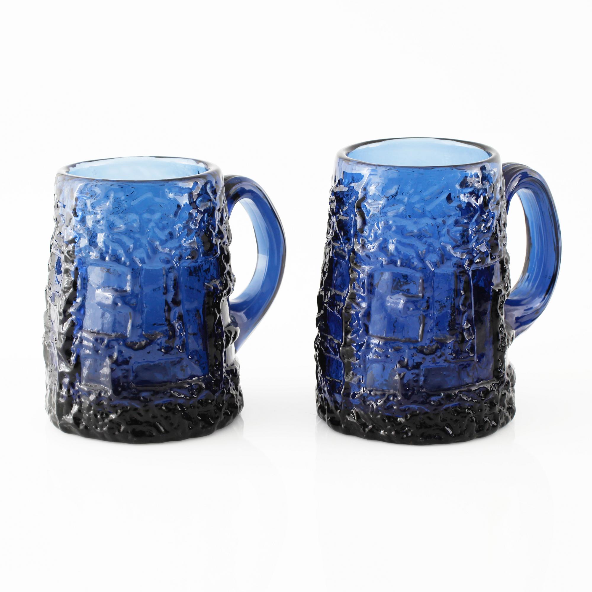 GÖTE AUGUSTSSON, parti glas, 33 st, "Cobolt", Ruda glasbruk, omkring 1900-talets mitt.