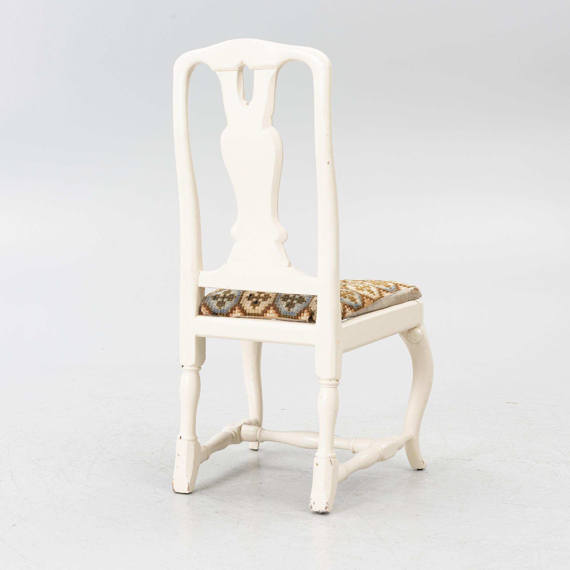 A Rococo chair, 18th century.