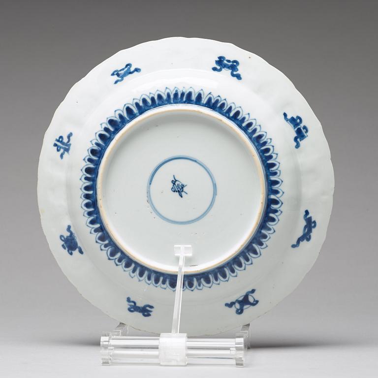 Six blue and white plates, Qing dynasty, Kangxi (1662-1722).