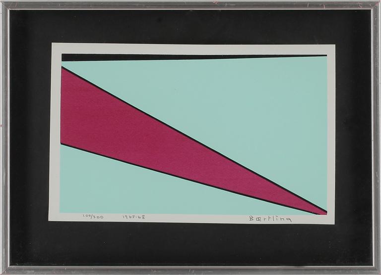 OLLE BAERTLING, serigrafi, signerad och numrerad 100/300. Daterad 1965-1968.