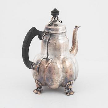 A German Silver Coffee Pot, first half of the 20th Century, Swedish import mark.