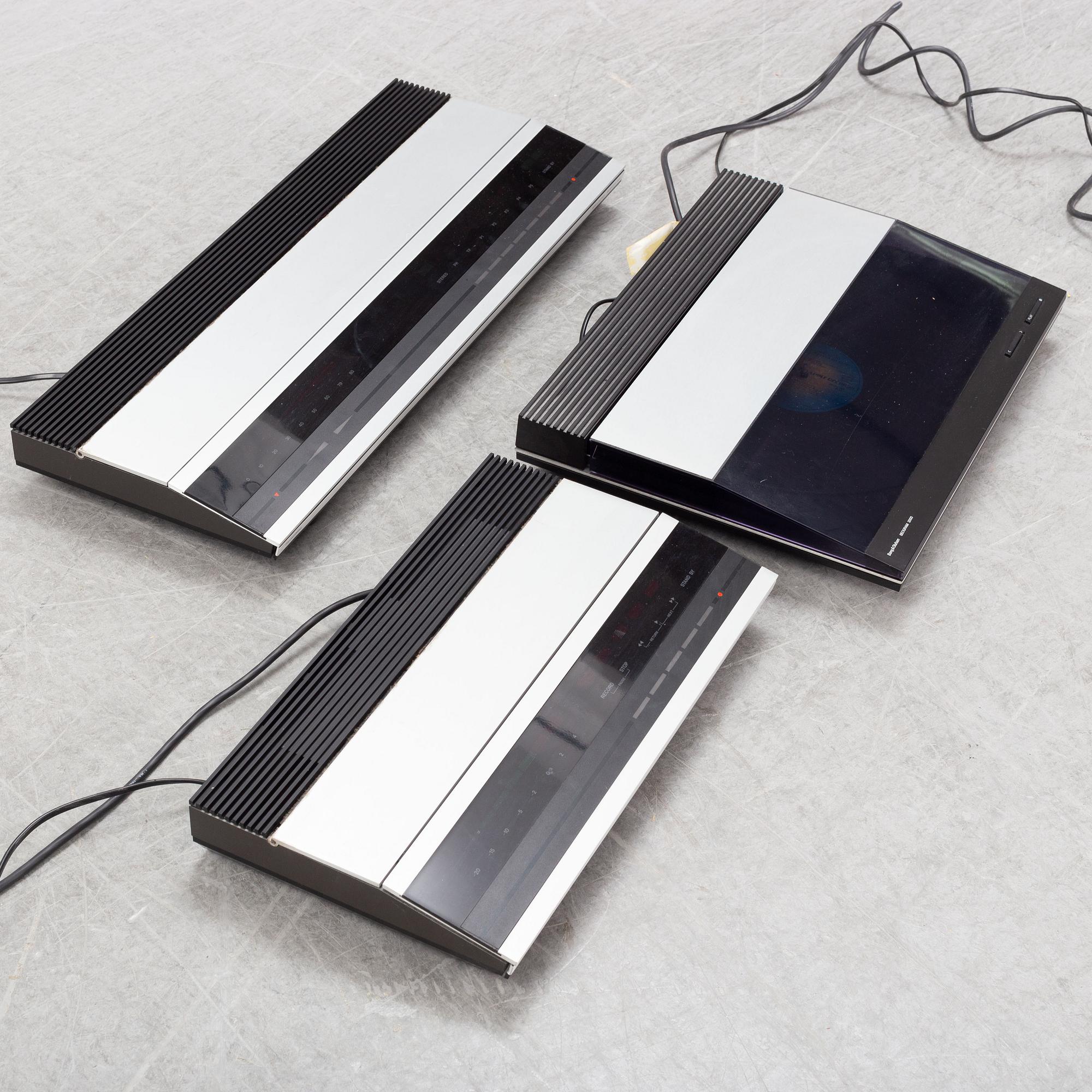 Bang & Olufsen, a three piece stereo set, mid 1980s.