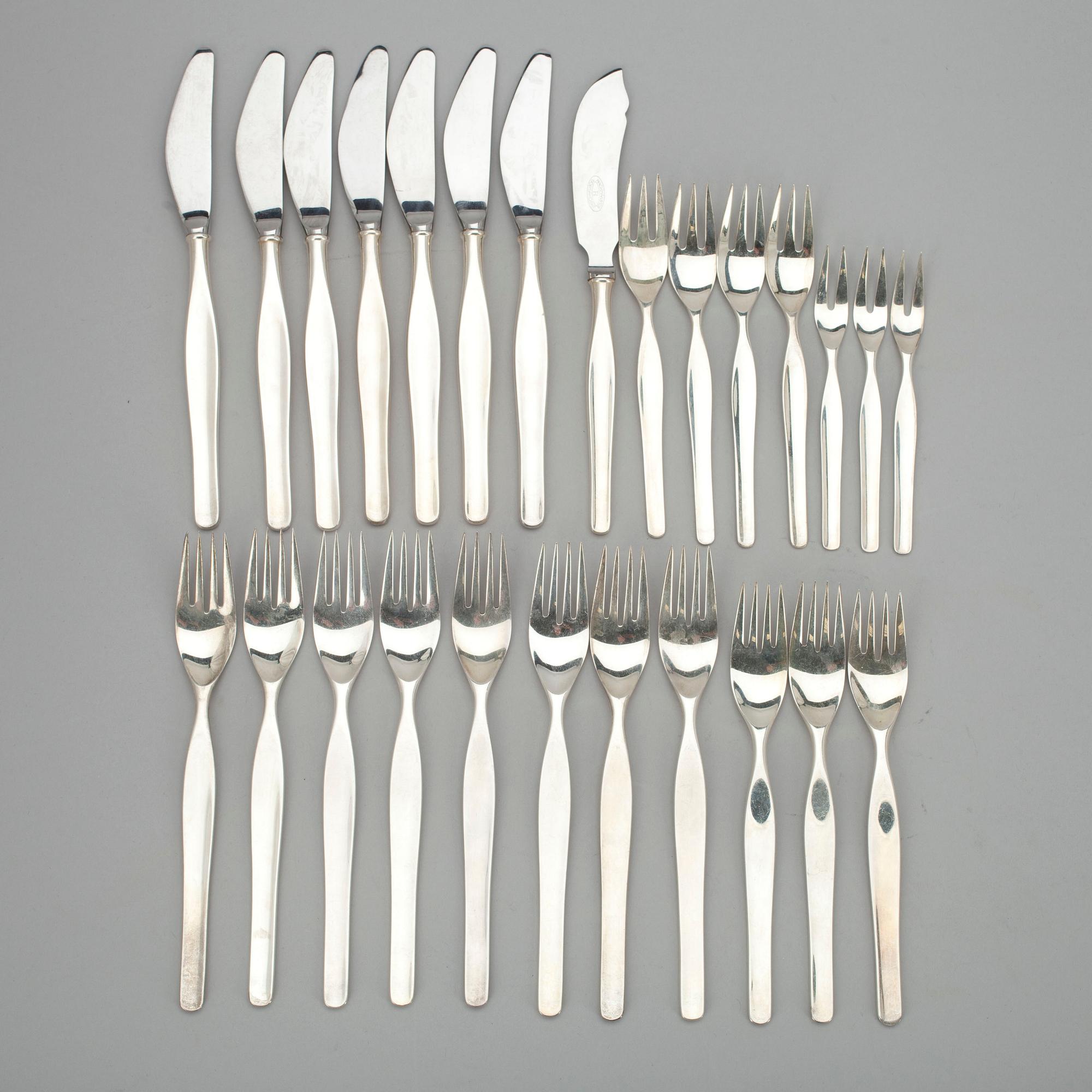 BESTICK, 26 st, silver, "Tapio" Tapio Wirkkala, Kultakeskus, 1966-68. Vikt. tot 953 g.