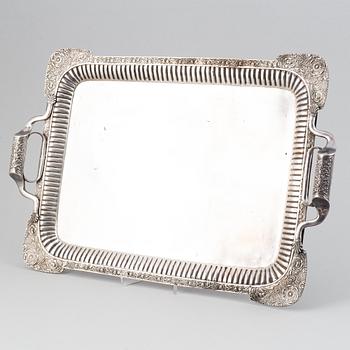 A russian silver tray, mark of Johan Henricson, St Petersburg 1835.