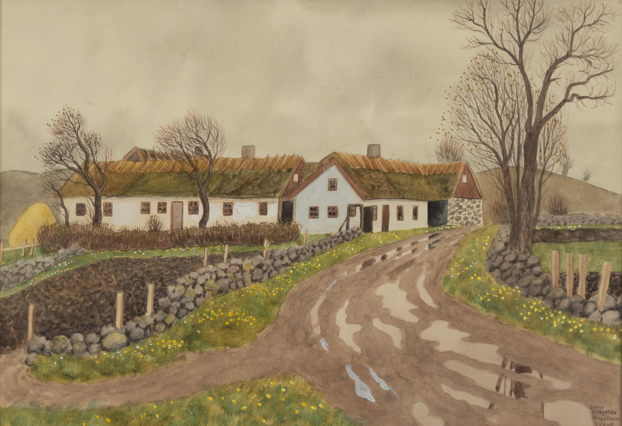 Oskar Bergman, "Gård Maglehem, Skåne".