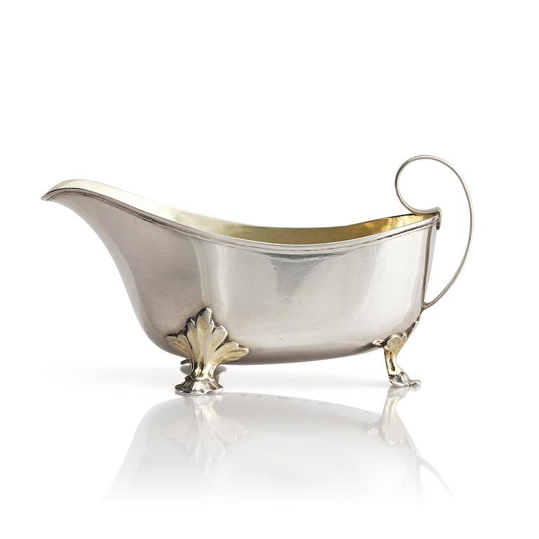 A Swedish early 19th century parcel-gilt cream-jug, mark of Johan Wasserman, Lindesberg, Sweden 1810.