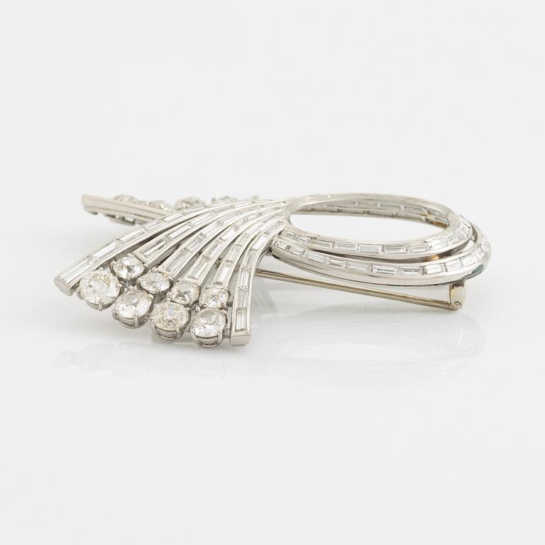 Platinum and diamond brooch.