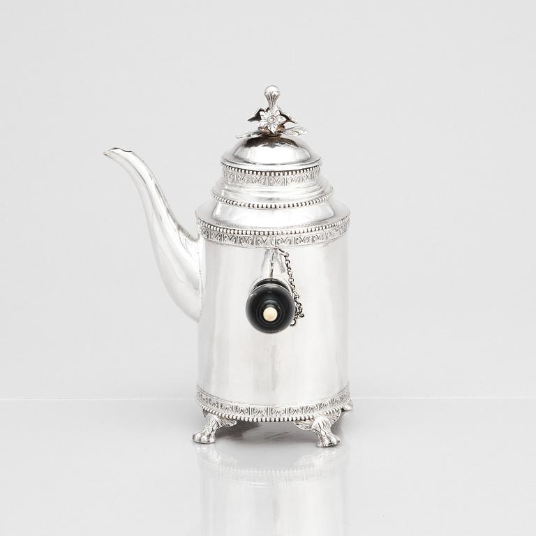 Anders Dunderberg, kaffekanna, silver, Gävle 1792. Gustaviansk.