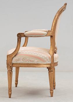 A Gustavian late 18th century armchair.