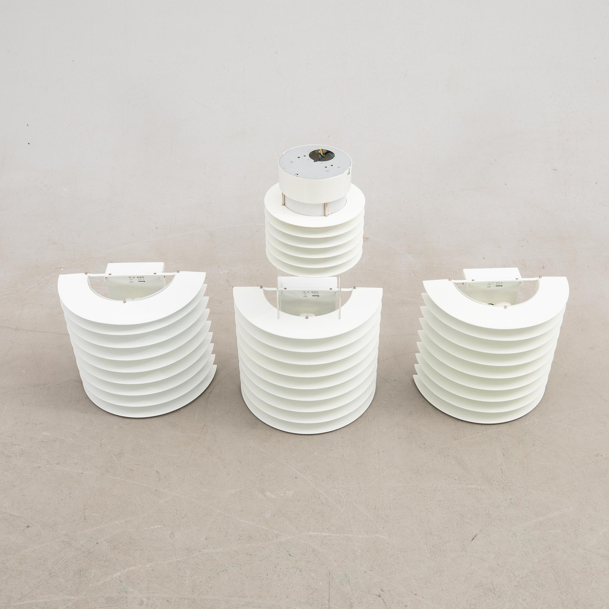 Boréns, wall lamps, 3 pcs, and ceiling lamp, second half of the 20th century.