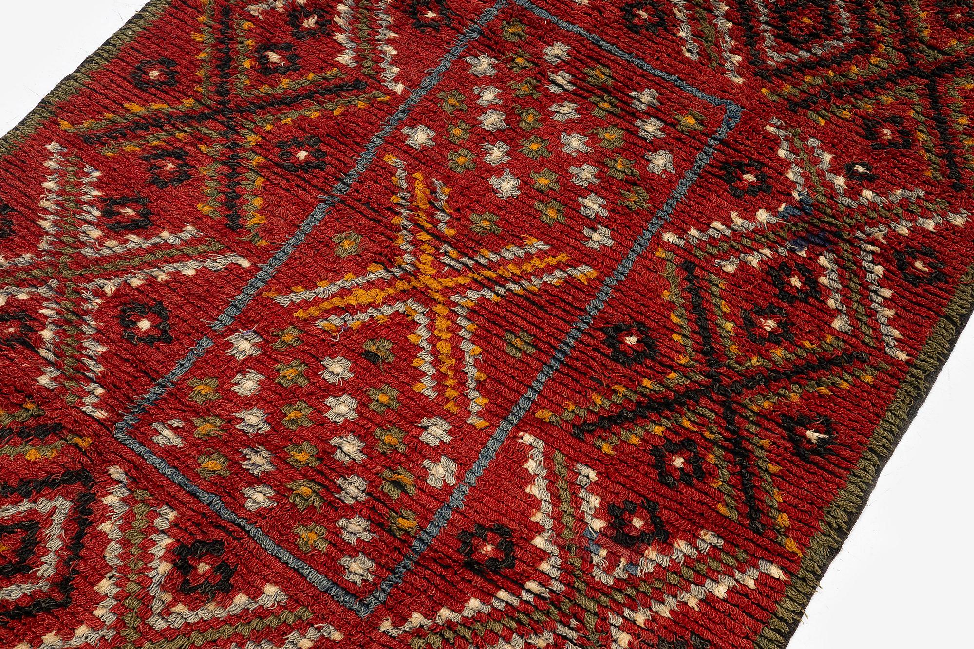 A knotted pile bed cover c. 205 x 134 cm, Finland, mid to the second half of the 19th century.