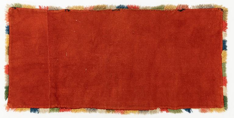 Åkdyna, "Rött Lejon", flamskväv, 100 x 47 cm, sydvästra Skåne, 1800-talets första kvartal.