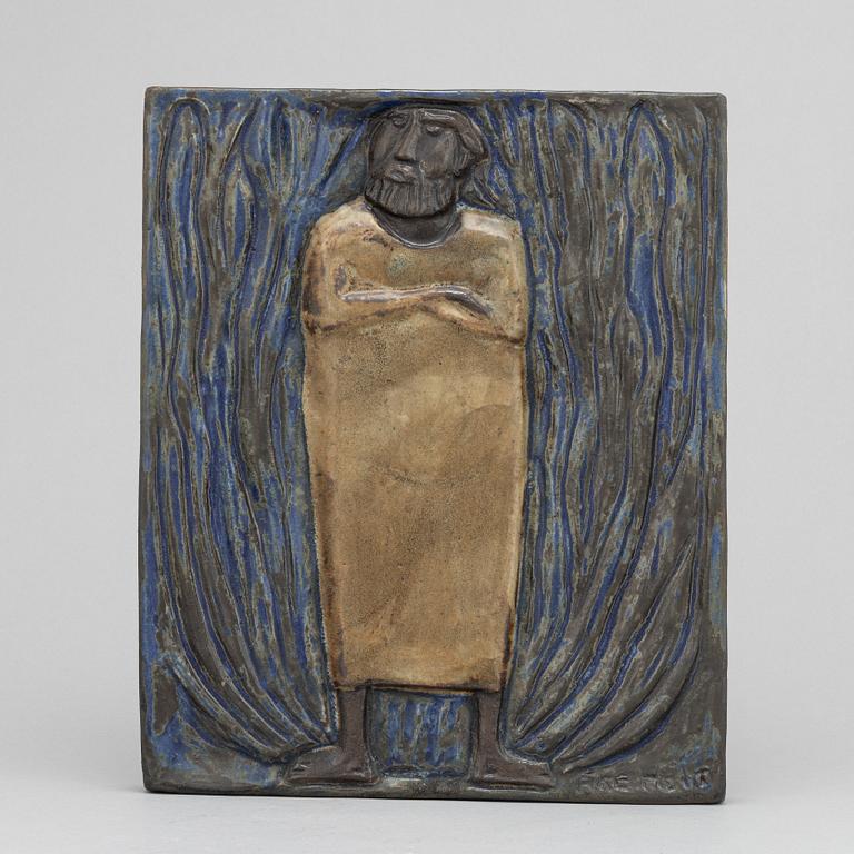 Åke Holm, a stoneware wall relief, signed.
