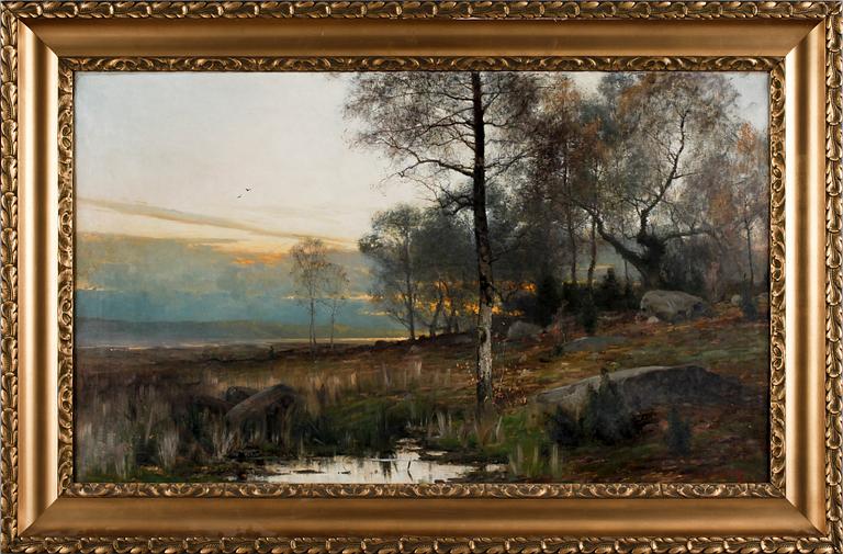 ARVID MAURITZ LINDSTRÖM. Olja på duk. Sign A M Lindström.