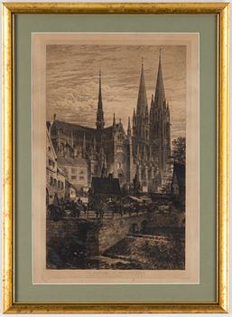 AXEL HERMAN HÄGG, Etching, 1881, signed.