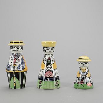 STRÖARE, 3 st, flintgods, "Familjen Pepparsson" Anita Nylund, Jie.