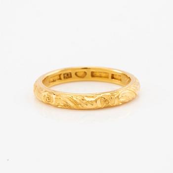 Ring 23K guld, Hjalmar Bergmark Norrköping 1942.