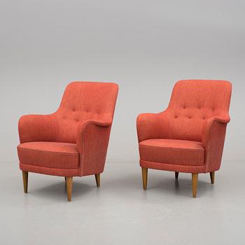 FÅTÖLJER, ett par. "Samsas", Carl Malmsten, 1900-talets andra hälft.